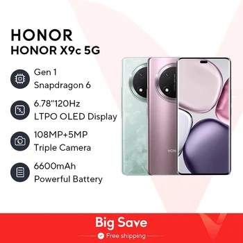 2024 HONOR X9C 5G Version mondiale Snapdragon 6 Gen 1 6.78 "120Hz AMOLED PWM affichage 6600mAh batterie puissante 108MP OIS caméra 1