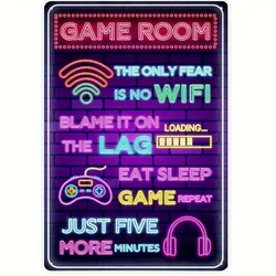 [Vintage Gamer Metal Sign] Retro Gaming Decor | Iron Wall Art for Boys' Rooms and Bedrooms (Aluminum sign)