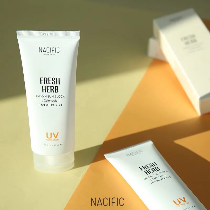 Nacific Fresh Herb Origin Sun Block Callendula 50ml SPF50+ PA+++ Facial Sunscreen Long Lasting Waterproof Whitening Korea