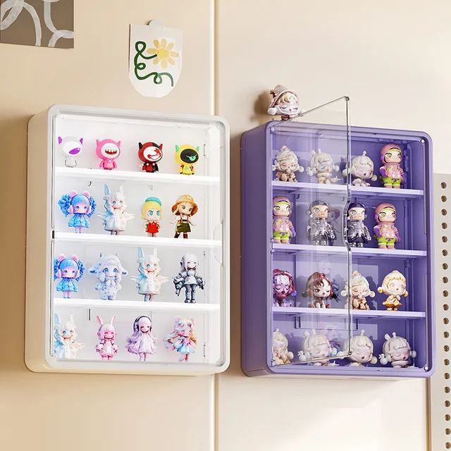 Boîte de rangement murale pour figurines d'action, présentoir magnétique à aspiration T1, boîte ennemi pour jouets, boîte de rangement anti-poussière pour beurre 1