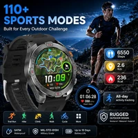 Montre connectée militaire authentique ChiBear pour hommes : batterie 1200 mAh, boussole, GPS, montre de sport et d'extérieur, appel Bluetooth, montre connectée 2026 Nouveauté 3