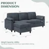 Convertible Sectional Sofa Couch, 3 Seat L Shaped Sofa with Removable Pillows Linen Fabric Small Couch Gray Children's Sofas 4