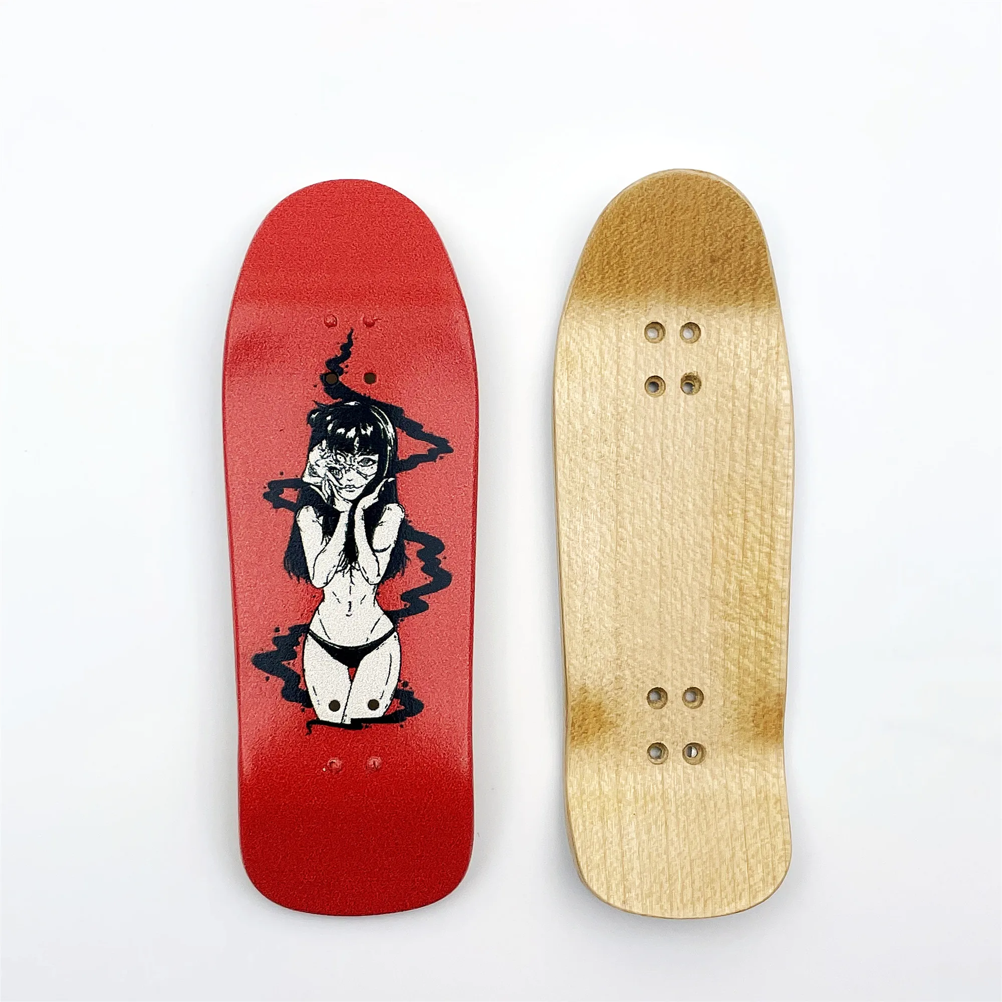 34mm Cruiser Fingerboard Deck New Shape with Graphic for Professional Mini Finger Skateboard