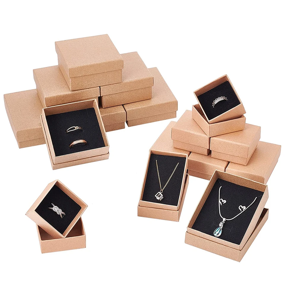 24 Matt Black Rectangular Gift Boxes For Jewellery – Rings, Earrings, Cufflinks