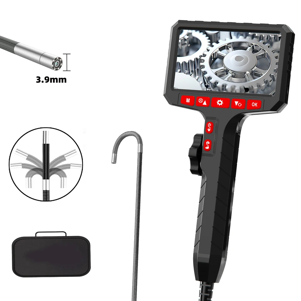 1080P 4.3'' Borescope Inspection Snake Camera 3.9mm 2-10M Industrial Endoscope