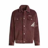 Adidas Originals Coach Jacket American Retro Corduroy Fashion Veste à manches longues à simple boutonnage pour homme Shadow Brown Iw3263 2