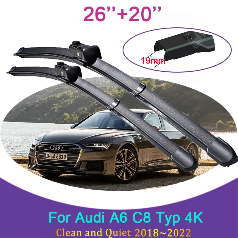 botanist Tænke ærme for Audi A6 C8 Typ 4K 2018~2022 2019 2020 Frameless Rubber Wipers Snow  Scraping Front Windshield Brushes Car Accessories Sticker _ - AliExpress  Mobile