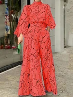 TRAF Autumn Fashion Back Zipper Jumpsuit Women's Casual Long Sleeve Tie Knot Strap Jumpsuits Loose Wide Leg Pants Streetwear - Image 3