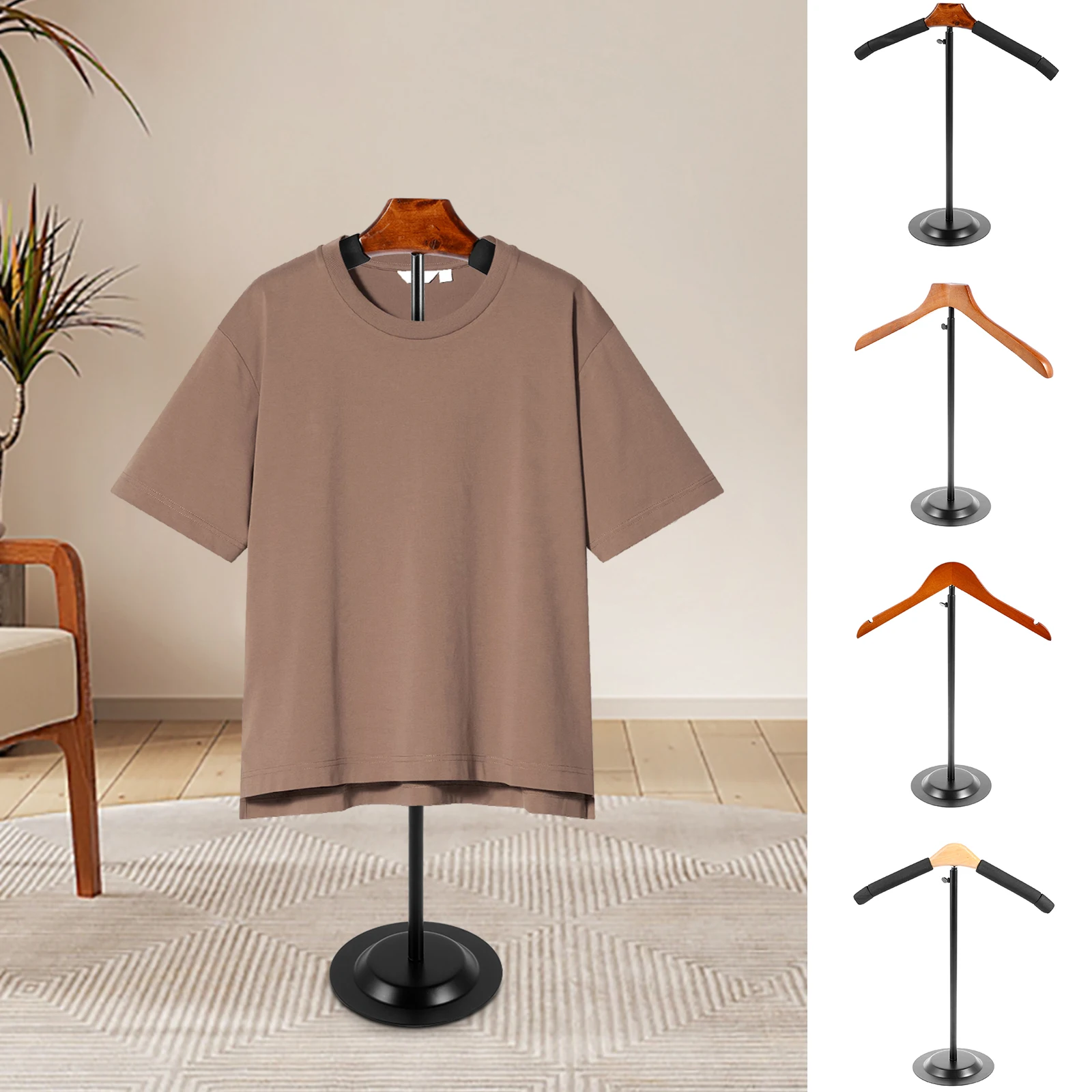 T Shirt Display Stand Metal T Shape Display Holder Adjustable Height Clothes Holder Outfits Hangers Suitable for Home clothes hanger