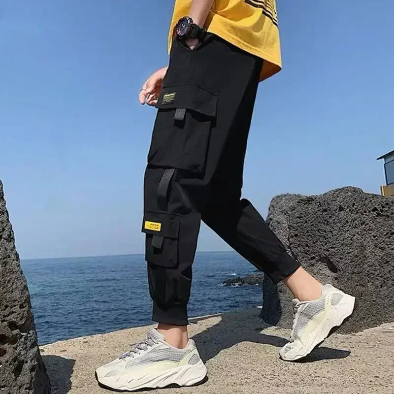 thumbnail image 1 of Pantalones Cargo para Hombre Joggers Verano Negro Pantalones Hombre Harem Nuevo en Pantalones Regular Fit Largo Techwear Algodón Spandex Calle Nailon, 1 of 5