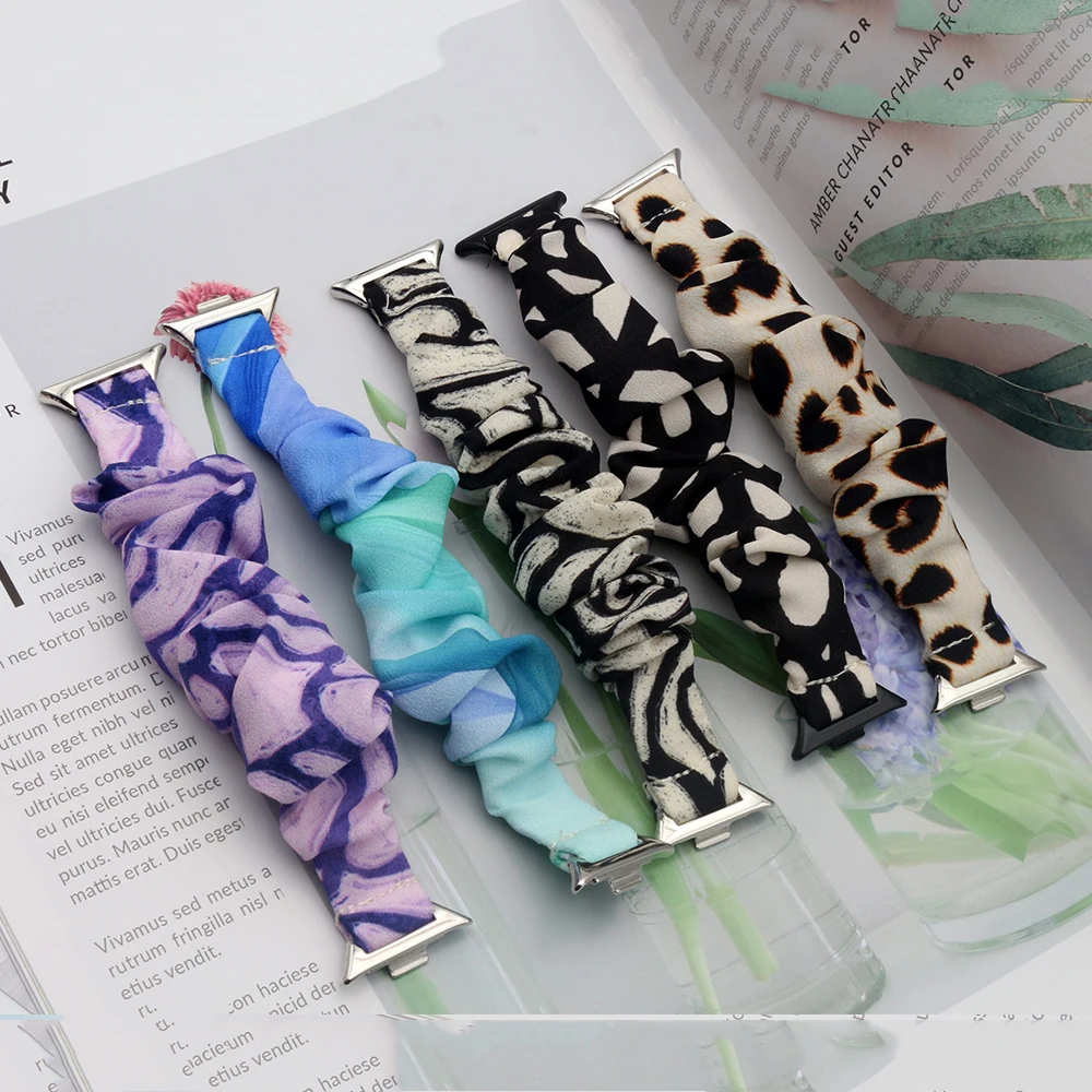 Elastic Dressy Bracelet for Smartwatch - Stylish Scrunchie Stretchy Watchband for Women