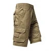 Male Cargo Pants Knee Shorts Classic Summer Shorts Multiple Pockets Large Size Cotton Half Pants Khaki Army Green Shorts 6