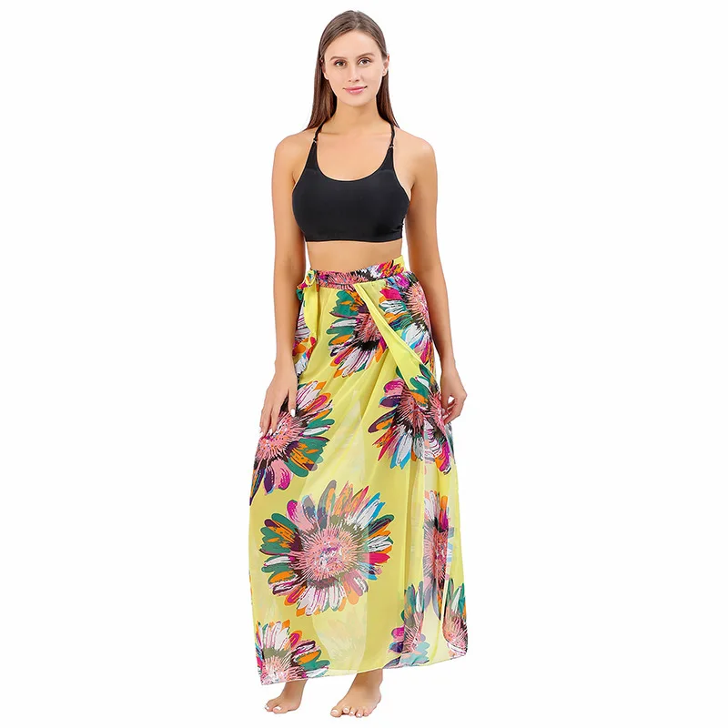 Women's Beach Bodycon Dress Cover Ups Swimsuit Halter Ties Swimming Sundress Beachwear Wear Pareo Crotch Tunic Bikini Wrap Scarf 5