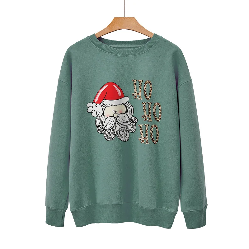 YRYT Christmas new Santa Claus printed street pullover spring and autumn winter crewneck loose casual hoodie top