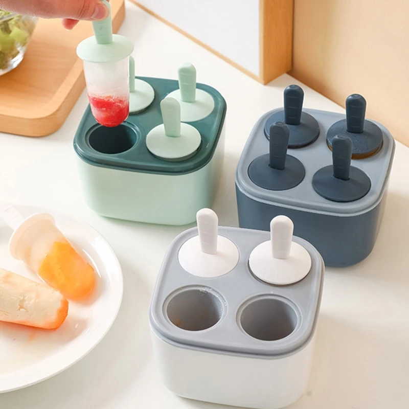 

Homemade Popsicles Mold for Kid Cute Shape with Drip-Guards Holder DIY Teething Popsicles for Toddler Durable Tool Home M6CE