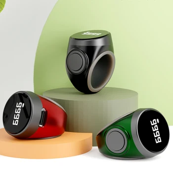 1PCS Smart Tasbih Tally Counter Digital Electronic Finger Ring Counter Muslims Tasbeeh Zikr Ring Prayer Time Vibration Reminder