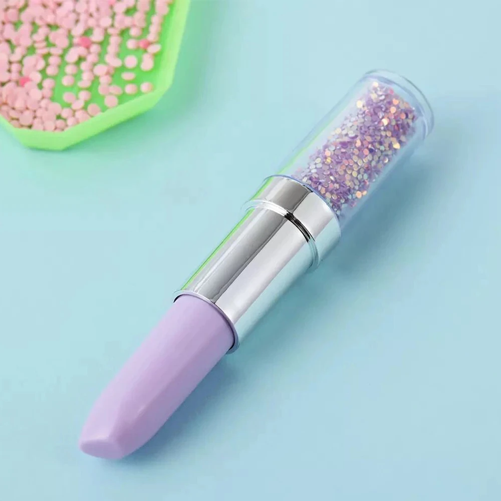 Penna a forma di vaso 5D fai da te per pittura a punto croce con diamanti strumenti per pittura fai da te - viola