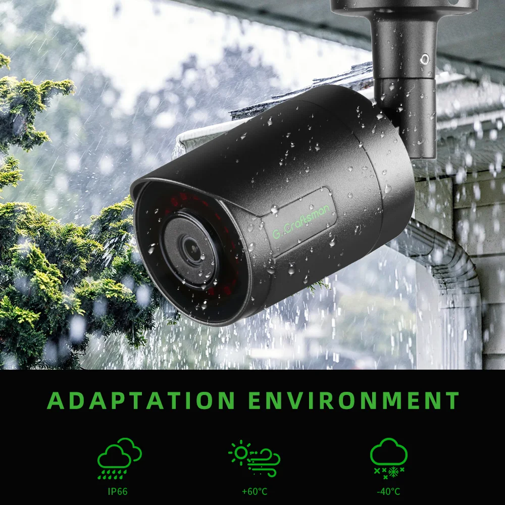 Security Camera Kit System CCTV 6MP POE IP AI Person Vehicle Detection Audio Surveillance Video VideoLink G.Craftsman security camera