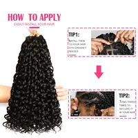 GoGo Curl Crochet cheveux pour femmes noires courte plage Curl bohème Crochet tresses naturel noir vague profonde cheveux synthétiques 5