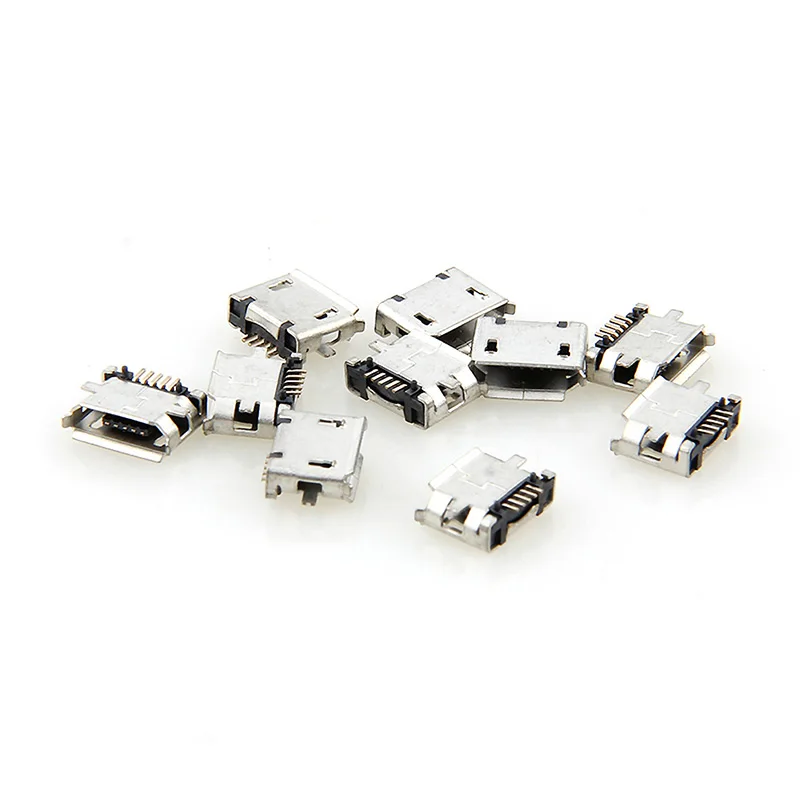 10Pcs Micro USB Type B Female 5Pin Soldering USB Port Jack Tail Charging Socket Android Phone Connector Repair Replacement usb charging socket