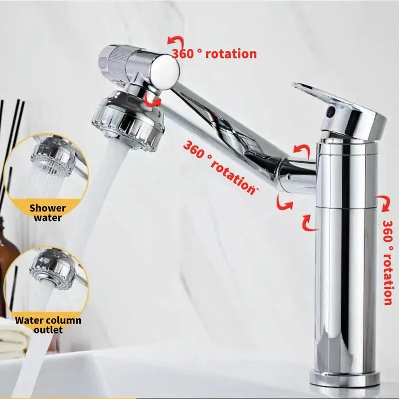 2022 Popular Washbasin Kitchen 360 Degree Rotating Hot Faucet Cold And Water Multifunctional Sink Adjustable Bathroom Fauce R8a1 modern kitchen faucets