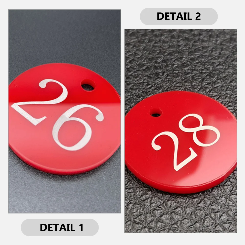 100 Pcs Number Plate Numbered 1-100 Tags Multipurpose Round Plastic Sauna Storage Locker