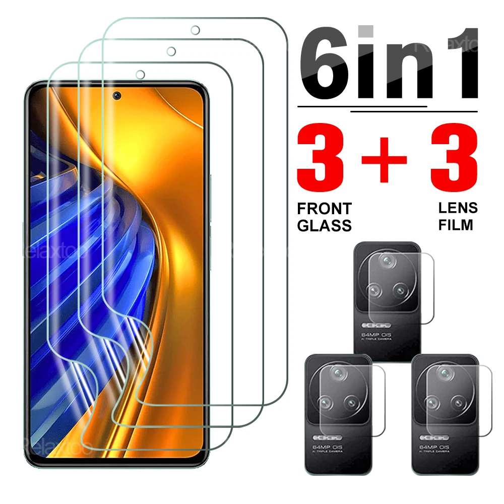 

6in1 Hydrogel Film For Xiaomi Poco F4 5G Screen Protector For Poco X3 GT X4 M3 M4 Pro 5G F3 X3 NFC Camera Lens Protective Film