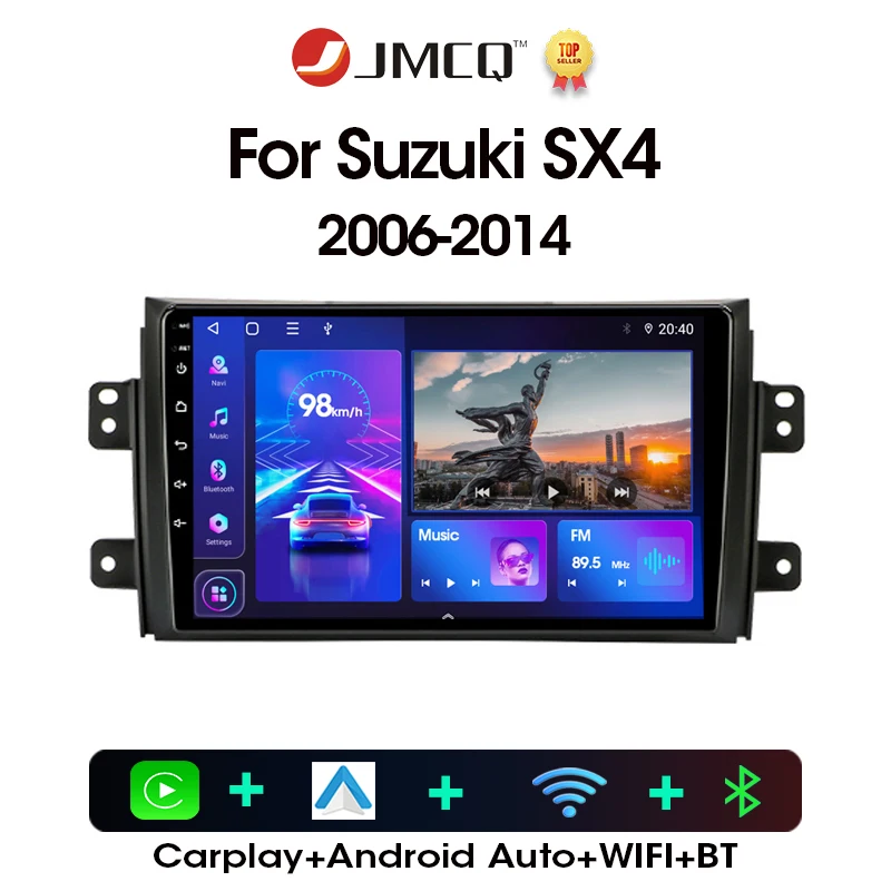 jmcq-カーマルチメディアプレーヤーラジオandroid4g2ディンdvdgpsナビゲーションsuzuki-sx4-2006-2014