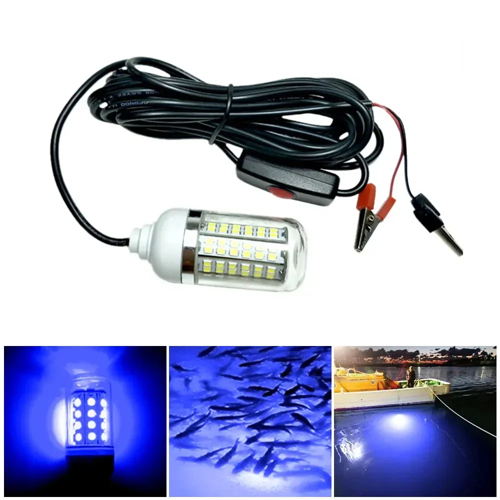 Underwater 12V LED Fishing Lure Light - 100W, IP68 Waterproof, Multi-Color Attractant