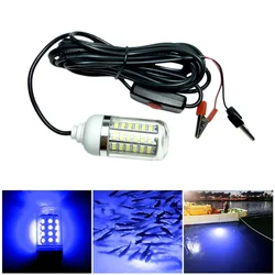 Underwater 12V LED Fishing Lure Light - 100W, IP68 Waterproof, Multi-Color Attractant (Blue)