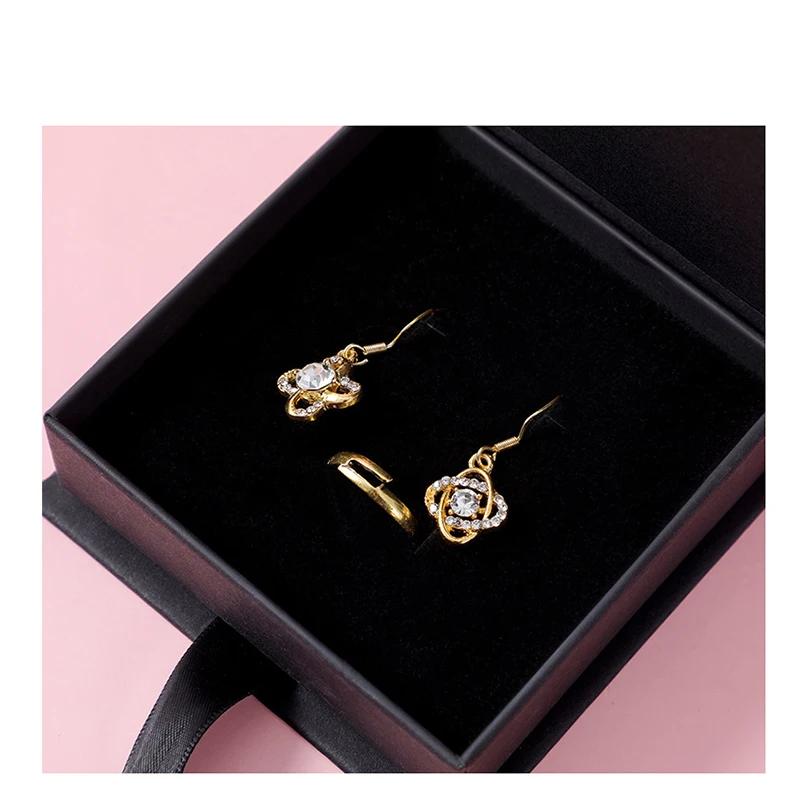 5 Stück Schmuck-Geschenkboxen aus Papier mit Schleifenband für Ohrringe, Uhren, Ringe, Armbänder, Anhänger, Ohrstecker und Halsketten-Organizer – Detail 6