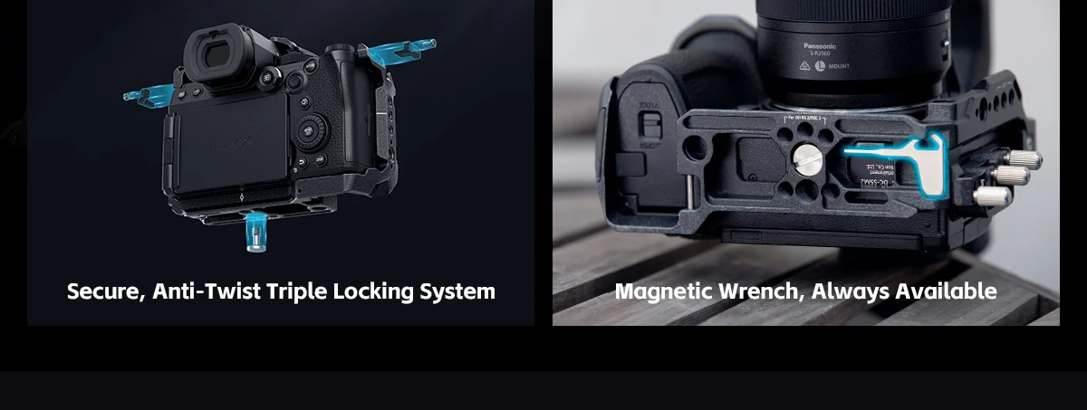"Black Mamba "Cage Kit for LUMIX G9ii / S5ii / S5iiX Built-in Arca-Swiss Quick-R