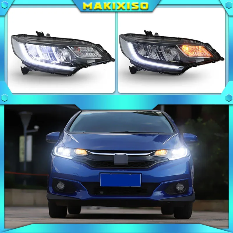 

A Pair For Fit Headlights 2013-2018 Fit LED Head Lamps All LED light Source Daytime Running Lights Dynamic Turn