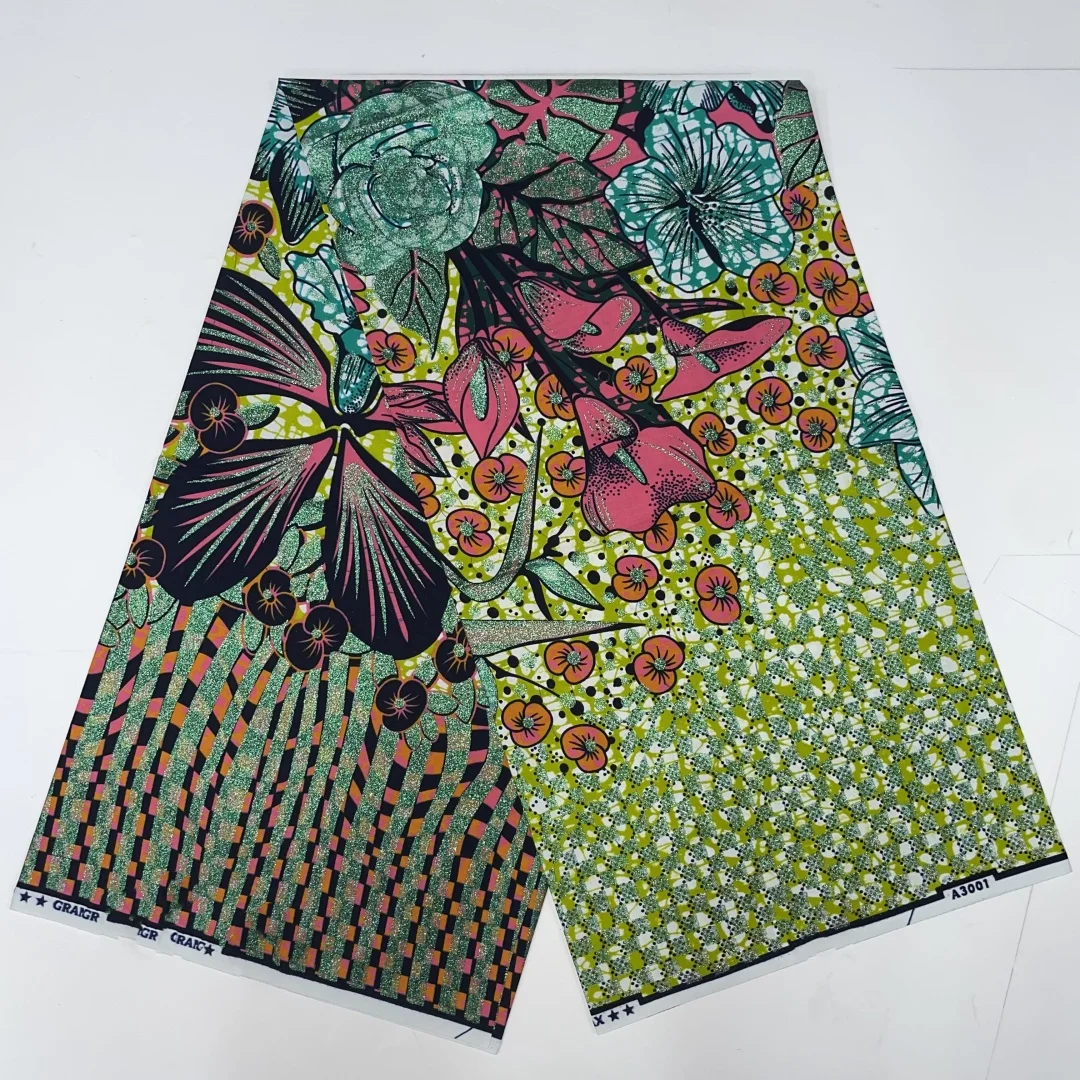 

2024 New Style Supe-V hollande African Fabrics Nigerian Golden Wax Print High Quality African Wax Fabrics For Patchwor T5