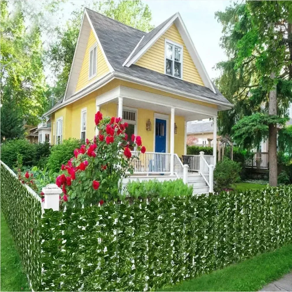 Artificial Ivy Hedge Green Leaf Fence Panels Faux Privacy Fence Screen for Home Outdoor Garden Balcony Decoration 1X3m garden fence artificial fence panels