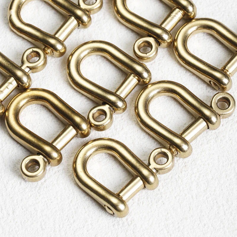 10pcs 황동 D 링 버클 분리형 버클 Carabiner 걸쇠 가죽 공예 가방 가죽 하드웨어 액세서리
