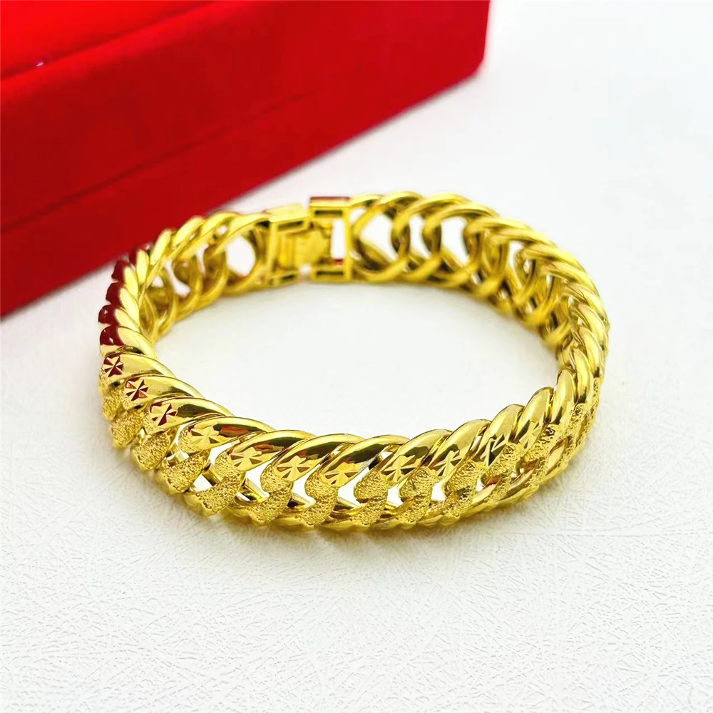 

Мужские браслеты с покрытием из желтого золота, 12 мм, кубинский браслет-цепочка и браслеты, браслеты, ювелирные изделия в стиле хип-хоп, аксессуары, подарки для вечеринок, бижутерия