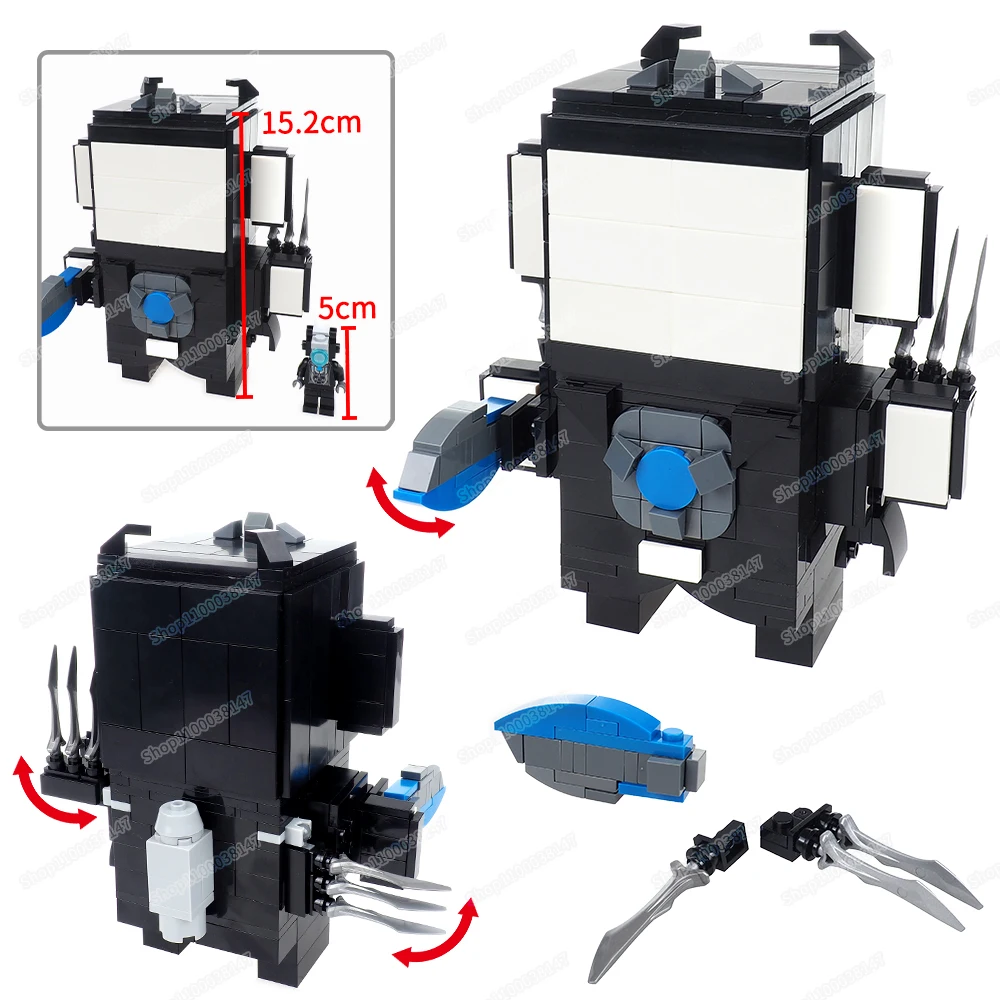 Black Titan Tv Person Building Block Square Equipment Armi Toilet Man Multiple War Figures Scene Model Child Gift Boy Toys