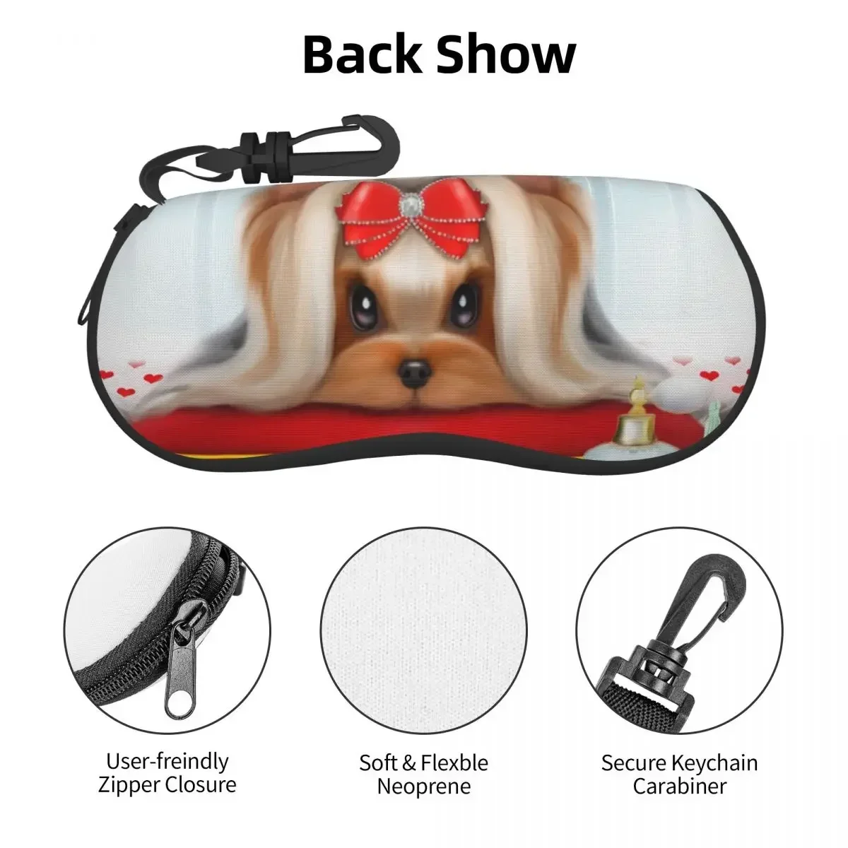 Yorkshire Terrier Dog Eyeglass Glasses Case Men Women Soft Yorkie Beauty Sunglasses Protective Box