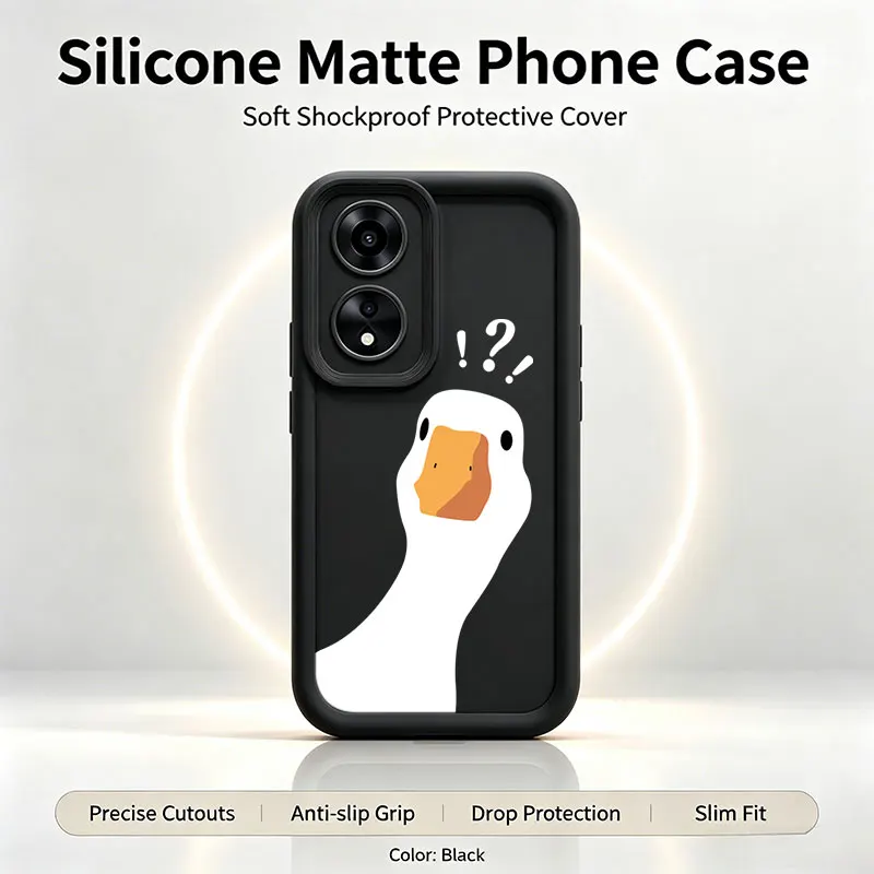 Whimsical Fighting Duck Silicone Phone Case