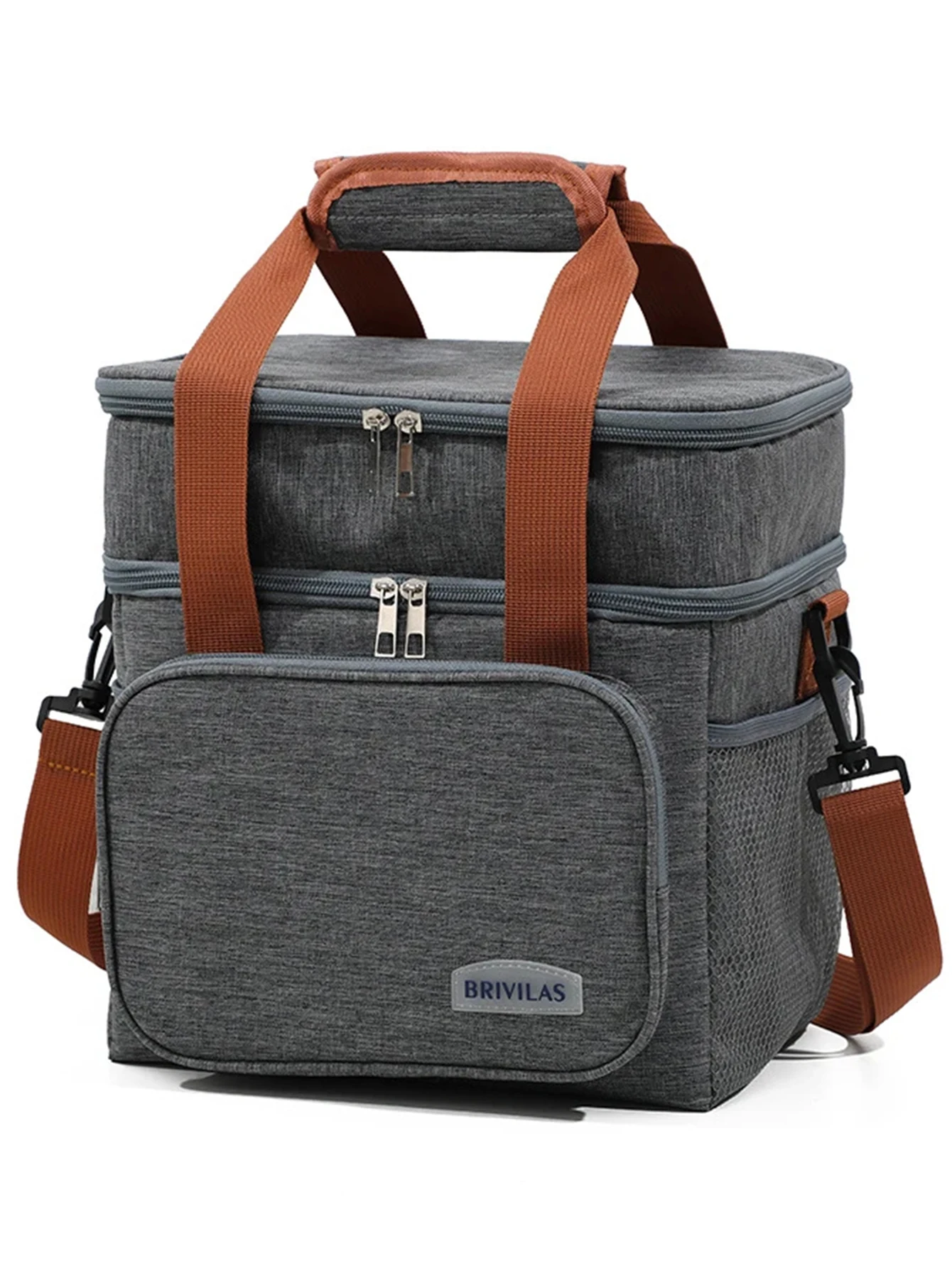 Durable Double Layer Portable Lunch Bag with Large Capacity