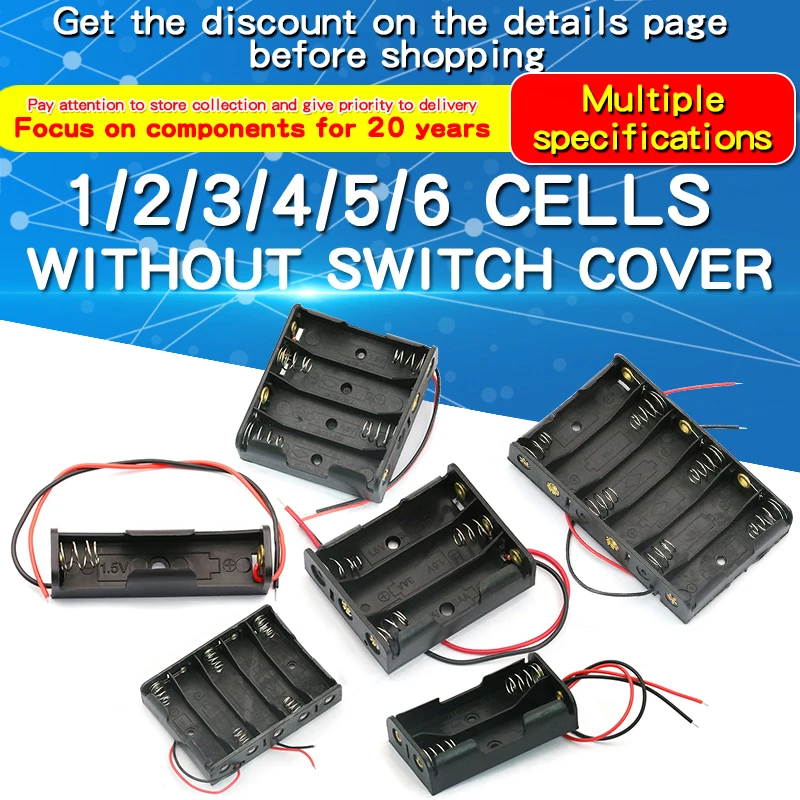 1PCS 1 2 3 4 5 6 Way Battery Box No. 5 Slots Battery Holder For 1/2/3/4/8 X Box Holder Without Switch Cover battery storage case