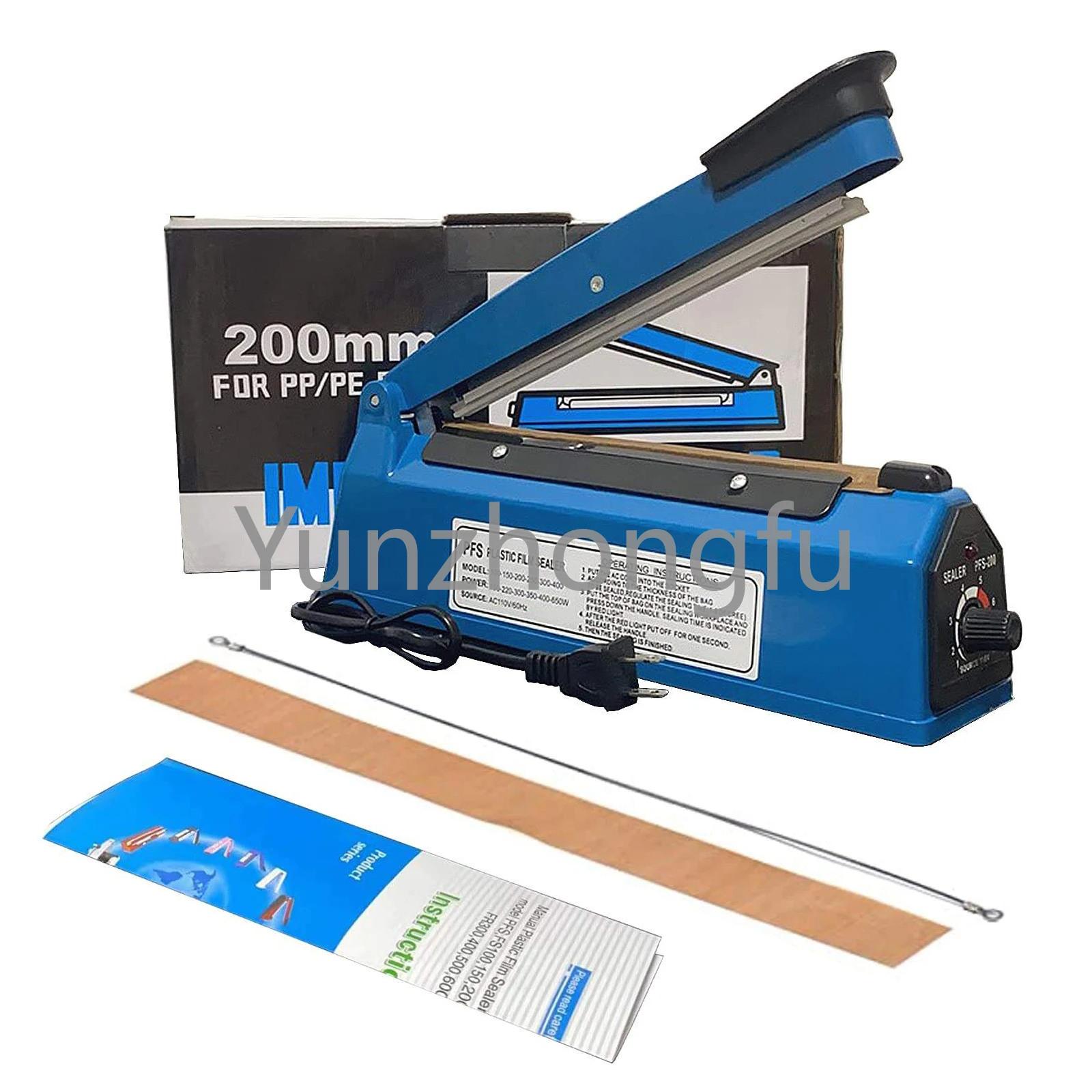

200mm Impulse Heat Sealer Manual Bags Sealer Heat Sealing Machine Impulse Sealer Machine for Plastic Bags PE PP Bags