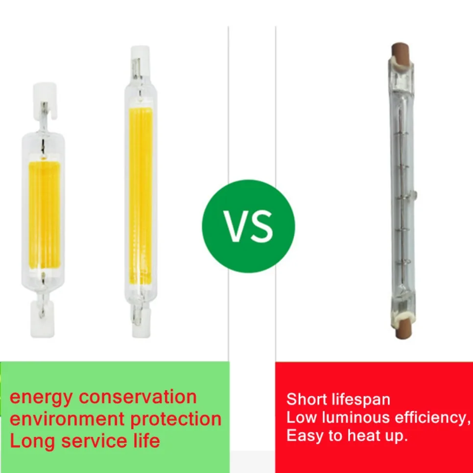 LED R7s COB Glass Tube 78mm 189mm 118mm J78 J118 High Power COB Light Bulb AC110V 120V 130V 220V  240V Home Replace Halogen Lamp