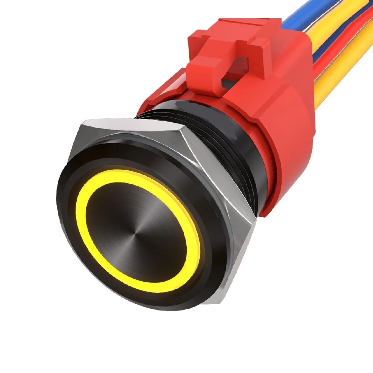 셀프 잠금 금속 22mm 푸시 버튼 스위치(LED 조명 포함, 12V, IP67 등급, 안정적인 산업 및 차량용)