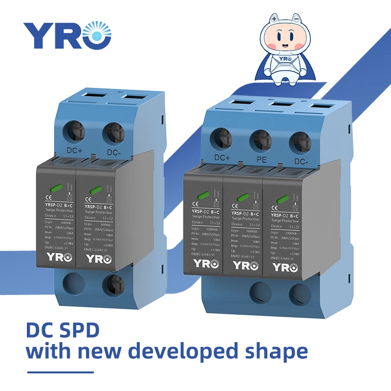 Dc Spd 2P 3P 20-50Ka 1000V Din Rail Solar Outdoor Power Dispositivo Di Protezione Contro Le Sovratensioni Protezione Contro Le Sovratensioni Yrsp-D12 