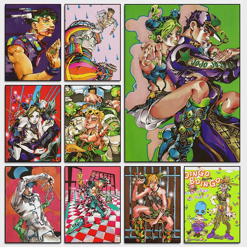 Vivid Japanese Anime Canvas Art - JoJo's Bizarre Adventure Poster