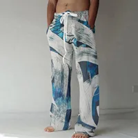 Plus Size Summer Sweatpants Men Trousers Trousers Casual Full Print Retro Tether Pocket Pants Loose Fitness Baggy Streetwear - Image 2