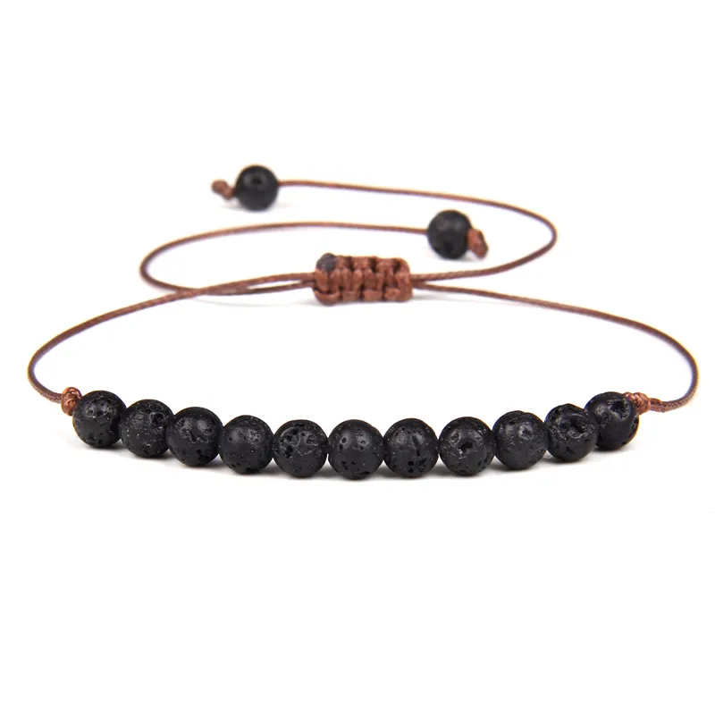 Bracciale con perline in pietra naturale da 4 mm Braccialetti intrecciati con corda regolabile per donna Uomo Braccialetti al quarzo colorati fatti a mano  36