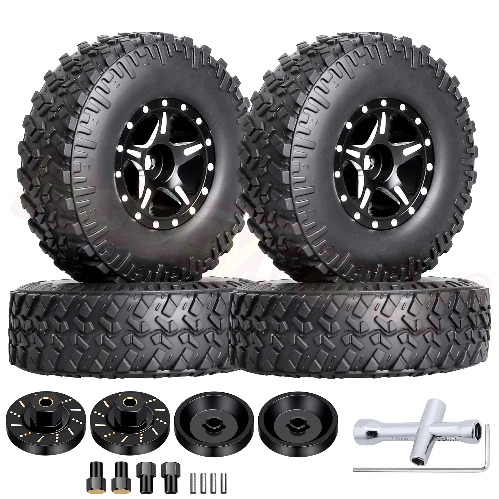 

1,0 колеса и шины Beadlock с латунными колесными грузами для 1/24 RC Crawler Axial SCX24 Гладиатор Bronco C10 обновления Deadbolt